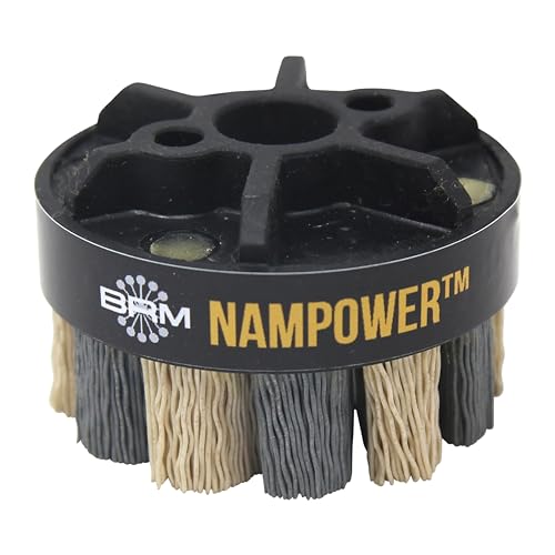 Image of Brush Research ADT6018320 Nampower Turbine Style Abrasive Disc Brush, Combination Silicon Carbide /Ceramic Filament, 60mm Diameter, 18mm Bristle Length, 320 Grit (Pack of 1)