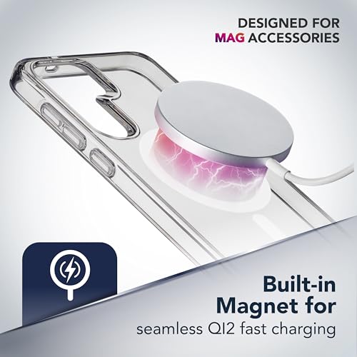 cellularline - Gloss Mag - Compatibile con Galaxy S25 Ultra - Custodia magnetica - Compatibile con ricarica MagSafe wireless - Trasparente - 3