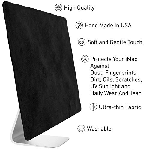 Kuzy Cover for iMac 27 inch Dust Cover Release 2020 2019 2017 Models A2115 A1862 A1419 A1312 Retina 5K 4K Computer Monitor Dust Covers Screen Protector, Black