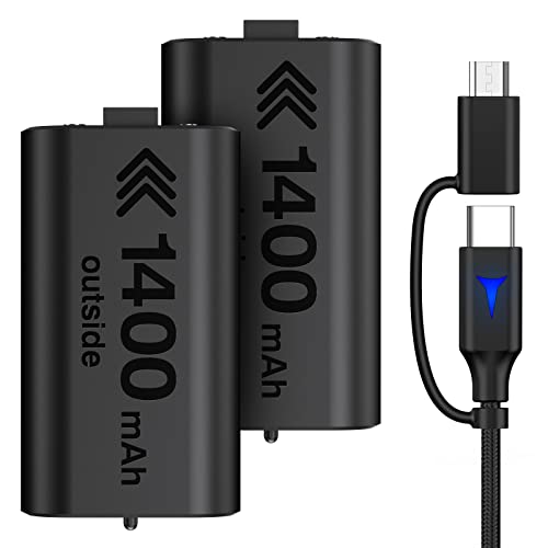 Xbox Controller Rechargeable Battery Pack For Xbox Series X|S, 2X1400Mah Xbox Battery Pack With 10Ft Usb C Charging Cable And Micro Usb, Xbox One Controller Battery Pack For Xbox One/S/X/Elite #TOP3