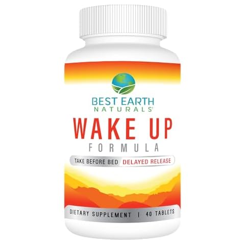 Best Earth Naturals Wake Up Formula, Supplement Delayed Time Release Energy 40 Count Cover