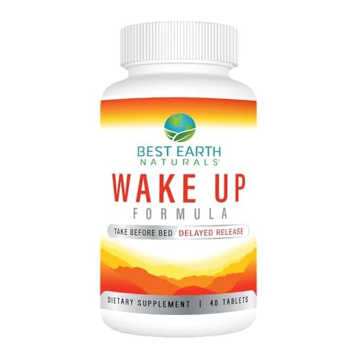Best Earth Naturals Wake Up Formula, Supplement Taken at Bedtime and Works While You Sleep for Delayed Time Release Energy in Morning. Alternative to Coffee and Morning Alarm Clock 40 Count