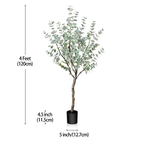Soguyi 4Ft Artificial Ficus Tree With 4Ft Artificial Eucalyptus Tree #TOP6