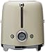 Smeg 50's Style Retro Aesthetic 4 Slice Toaster 6 Presets with 2 Extra Wide Slots, Cream