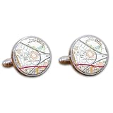Football Stadium Map Cufflinks, Hull City Ground Map Cuff links, MKM Stadium Map Cufflinks, Round Football Cuff Links