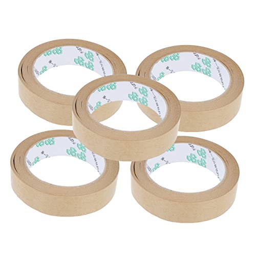 Veemoon 5stücke Wasserdichte Gummierte Kraftpapierbänder Gebündelt Für Verpackung Versiegelung Und Binden Reißbar Für Kartons Fotorahmen Und Malvorlagen Sicher Und Umweltfreundlich