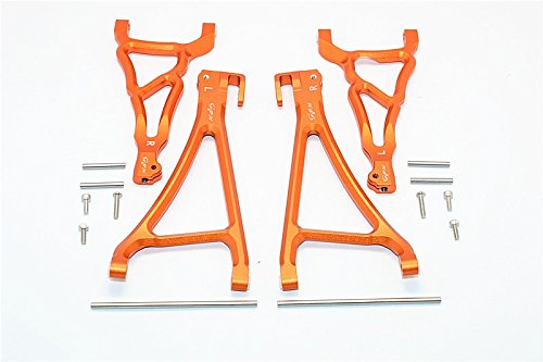 Traxxas E-Revo Brushless Edition Upgrade Parts Aluminum Front Upper & Lower Suspension Arm - 4Pcs Set Orange