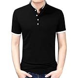 Celucke Basic Polohemd Poloshirt Herren Einfarbig Kurzarm Reiner Baumwolle, Männer T Shirt Polohemden Polo Hemd Kurzarmhemd Sweatshirt Herrenhemden Marken Kurzarmshirt (Schwarz,XXXXXL)
