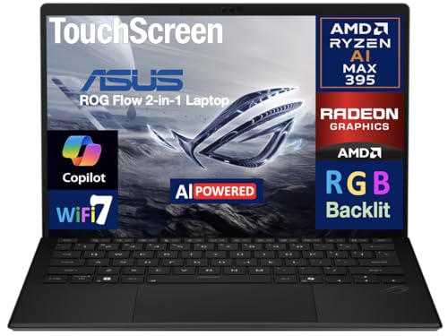 Image of ASUS ROG Flow Creator 2-in-1 Laptop 13.4 inch Touchscreen LCD WQXGA Display (AMD AMD Ryzen AI MAX 395, 32GB LPDDR5X, 1TB SSD, RGB KB, WiFi 7, Webcam, Bluetooth 5.4, Win 11 Pro) (Renewed)