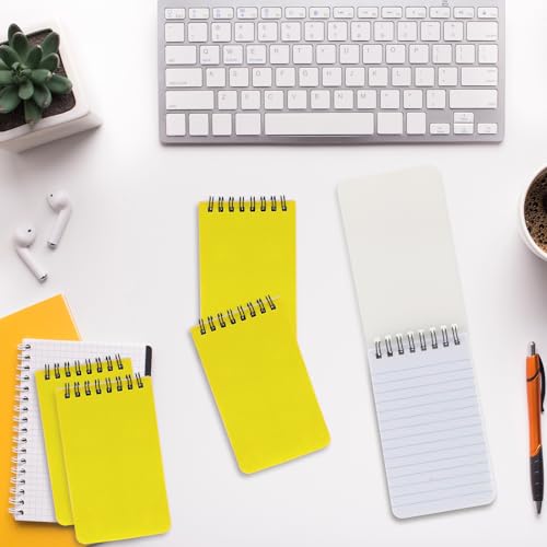 Image of 12 Pack mini Spiral Steno Pads,3x5 Inch Small Pocket Notebooks,75 Sheets /150 Pages College Ruled Lined Note Pads For Kids Adults Outdoor,Home,School,Office (Yellow)