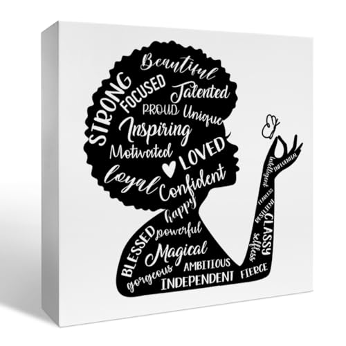 African American Decorations for Home Office Desk, African Afro American Inspirational Office Decor, Black Lives Matter Power Decor, Inspirational Gifts for Black Queen Women Girl, Loved