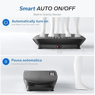 MERACH Vibration Plate Exercise Machine, Whole Body Workout Equipment for Women, Bluetooth and Silicone Pedal, Vibration Plate with Auto Mode, Vibrate Fitness Platform for Home (Black)