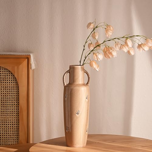 VICTOR-TERESA-Tall-Vase-for-Flowers-Rustic-Beige-Floor-Vases-for-Pampas-Grass-Modern-Farmhouse-Decorative-Large-Vases-for-Mantel-Accent-Living-RoomBookshelf-Centerpieces-Home-Decor-151inch