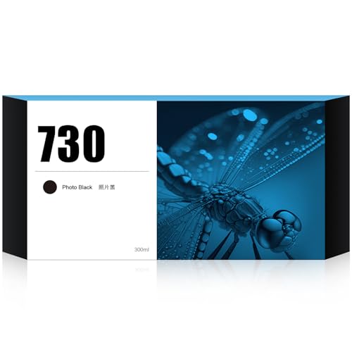 730 Ink Cartridges 300ml Photo Black P2V67A Compatible with HP DesignJet T1600 T1700 T2600 Printers Replacement for HP 730 Ink Cartridges