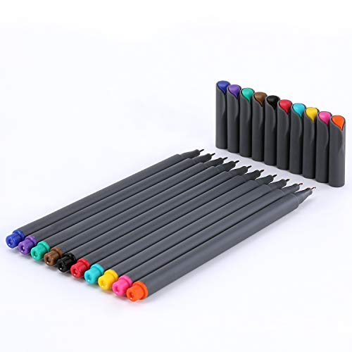 MaaIbok 2020 Fineliner Color Pens Set - 10 Packs, Fine Point Pen Sets, 0.38 MM for Noting/Writing/Drawing