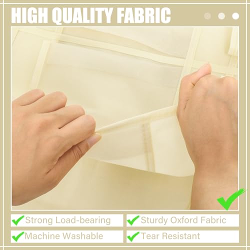 Windyun 2 Pcs 40 Pocket Over the Door Shoe Organizer, Beige by Windyun - Used condition - Image 5