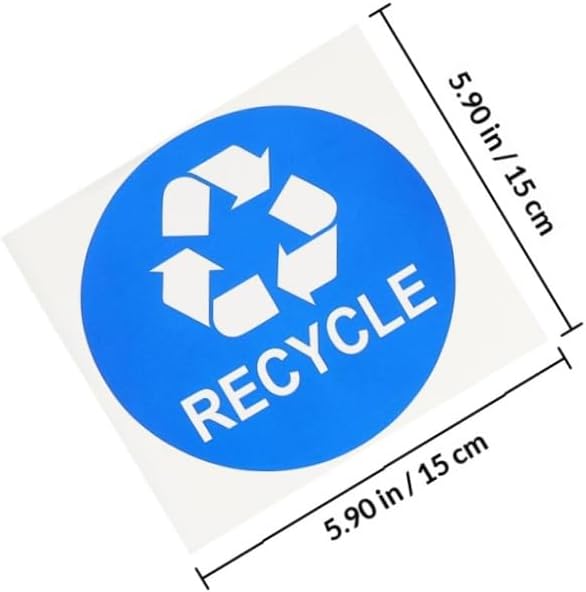 8pcs Trash Sorting Decals Self-Adhesive Waste Container Stickers for Recycling Labels for Easy Waste Classification Black Blue