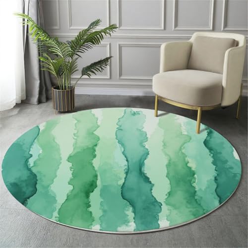 Tapis rond lavable et antidérapant en microfibre douce bleu sarcelle