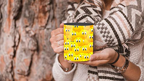 Cortunex Color Changing Coffee Mug - 11 Oz Ceramic Heat Sensitive Mug With Funny Yellow Cartoon Smiley Faces - Funny Mug For Friends Kids Men Women| Unique Color Coffee Tea Cup #TOP6