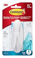 Command Designer Bath Hook Large White 1-Hook with Water-Resistant Strips (17083B-ES) Organize your dorm