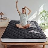 MAXYOYO 6' Extra Thick Futon Mattress, Queen Size Diamond Pattern Mattress Pad Tatami Pad Japanese Floor Mattress for Adults Guest Mattress, Black