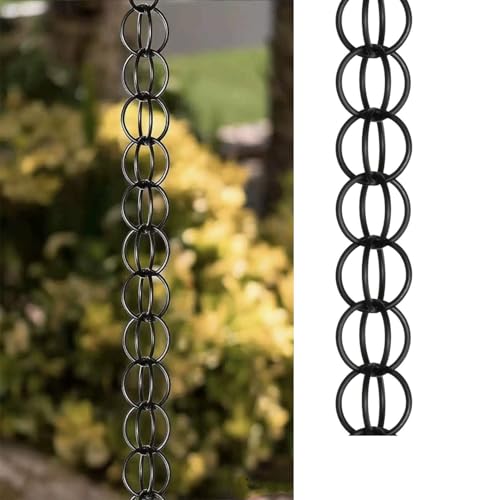 Dtyubfg Catena della Pioggia - Catena da Pioggia Anello di Catene da Pioggia in Lega di Alluminio,per grondaia è Semplice da Montare, adattandosi a grondaie, balconi e terrazze