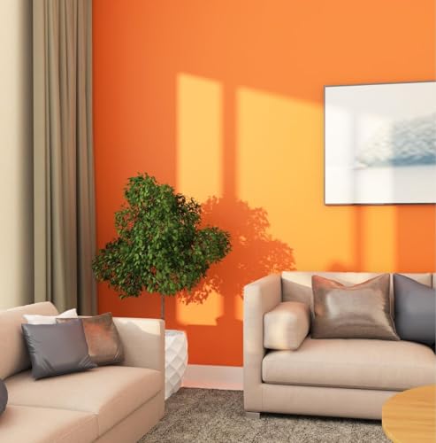 Image of ONETON Glossy Orange Contact Paper Decorative Self Adhesive Counter Top Peel and Stick Wallpaper for Kitchen Cabinets Shelf Drawer Liner Desk Dresser (Orange Glossy WP, 12x120 inch)