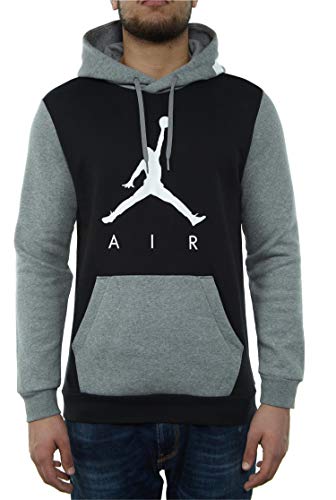 Jordan Nike Mens Air Jumpman Graphic Pull Over Hoodie Black/Carbon Heather AV2321-010 Size X-Small