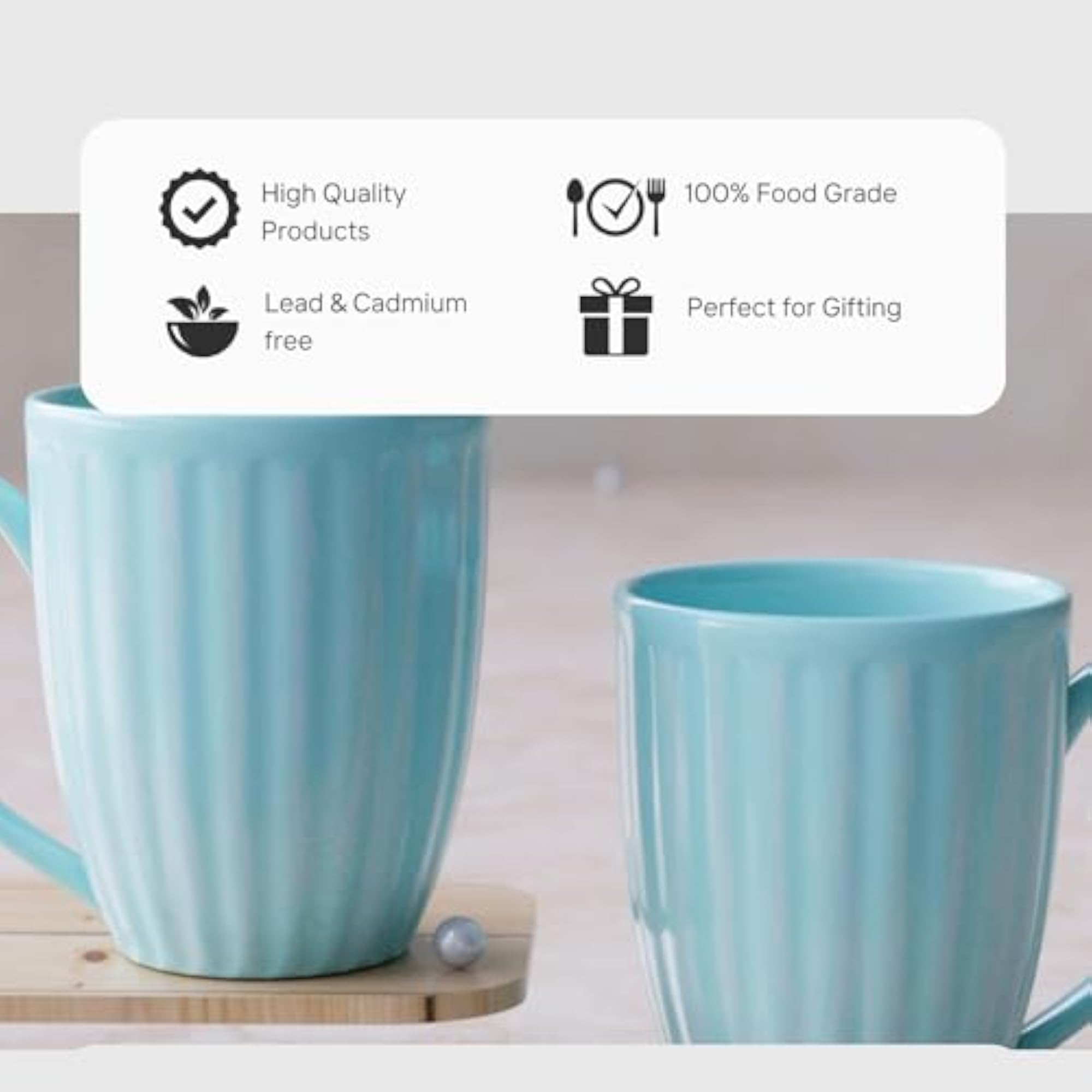 Store Pastel Glam SkyBlue Ceramic Coffee Mug, 300ML