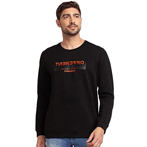 Image of Spykar Men's Cotton Round Neck Sweatshirt