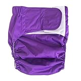 FDSAD Teen Adult Stoffwindel Windel, wiederverwendbar waschbar für Körperbehinderung Inkontinenz Pflege Schutzunterwäsche, S-XL,Darkpurple,S