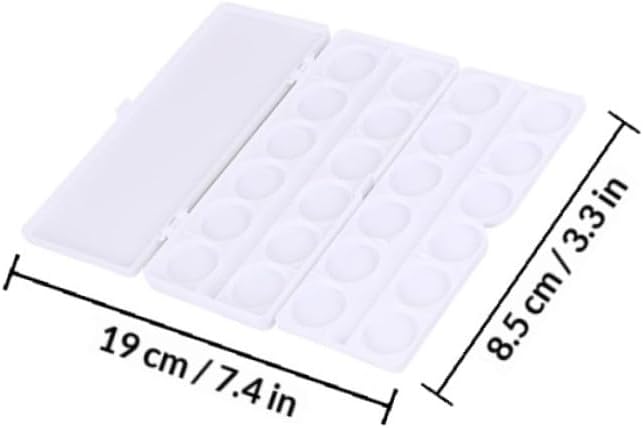 HOMSFOU 3 Pieces Nail Art Pigment Tray Set 24-Grid Watercolor Paint Mixing Case Manicure Drawing Palette for Artists and DIY Nail Design