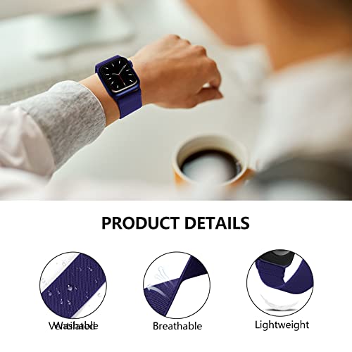 Image of 4 Pack Stretchy Solo Loop Compatible with Apple Watch Bands 38mm 40mm 41mm 42mm 44mm 45mm 46mm 49mm Women Men, Sport Nylon Elastic Straps Wristbands for iWatch Series 11 10 9 8 7 6 5 4 11 Ultra /SE 3 2
