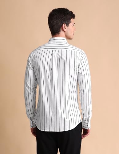 Image of U.S. POLO ASSN. Men Cotton Vertical Striped Tailored Fit Shirt