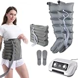 Botas Presoterapia Para Casa Abdomen Y Piernas | Masajeador De Piernas Circulación Presoterapia | Drenaje Linfatico Piernas Máquina De Masaj, Aparato Presoterapia Para Casa (Grey, 2 Legs+1 Waist)