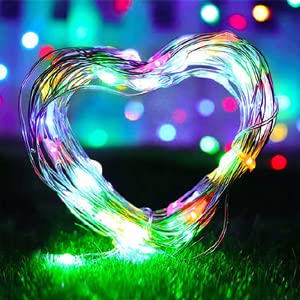 Image of LTETTES 5 Meter 50 LED 4 RGB Color Copper Wire Battery Powered Remote Control Fairy String Led Lights for Home, Bedroom Decoration, Wedding, Christmas Tree Lights