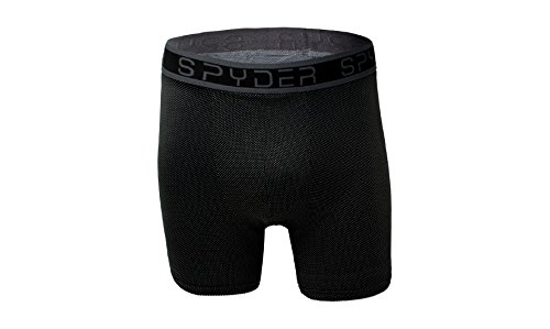 Spyder Performance Mesh Mens Boxer Briefs Sports Underwear 3 Pack For Men (Large, Black/Black/Black)3