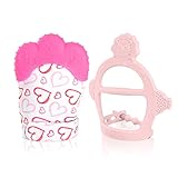👶 Confezione da 2: 1 guanto da dentizione in silicone e 1 braccialetto in silicone. I guanti sono lavabili in lavatrice e lavabili a secco e i braccialetti possono essere sterilizzati in autoclave per una facile pulizia. Ideale come regalo e giocattolo per genitori con bambini e neonati in fase di dentizione.
