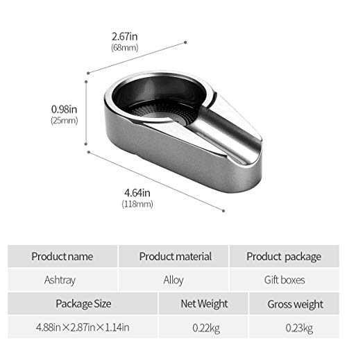 CIGARLOONG Zigarren Aschenbecher Classic Single für Patio/Outdoor/Indoor Aschenbecher (Farbe: Black 2) (Silber)