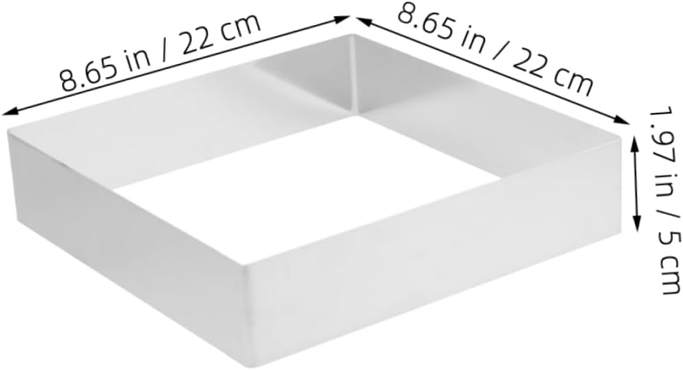 2pcs Stainless Steel Square Mousse Ring Baking Mold for Pudding Cake and Fruit Desserts for Parties and Gatherings