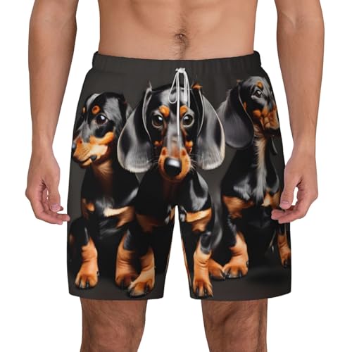 Short de bain pour homme avec doublure motif teckels