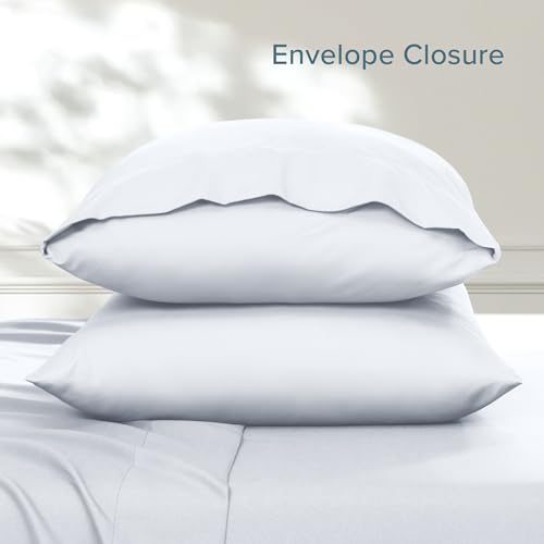 Image of Bare Home Microfiber Pillow Cases - Standard Size Set of 2 - Cooling Pillowcases - Double Brushed - Easy Care - Envelope Closure (Standard Pillowcase Set of 2, White)