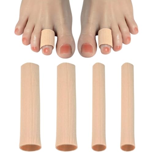 4 Pezzi Protezione Dita Piedi in Silicone, Manicotti Tubo Proteggi Dita, Protezione Dita Piedi in Silicone Tagliabile, Tubo Proteggi Dita Piedi