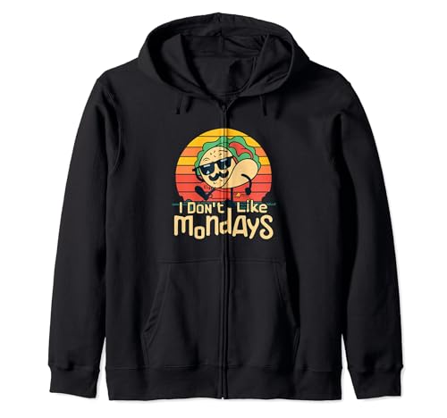 No me gustan los lunes divertido taco martes retro atardecer vintage Sudadera con Capucha