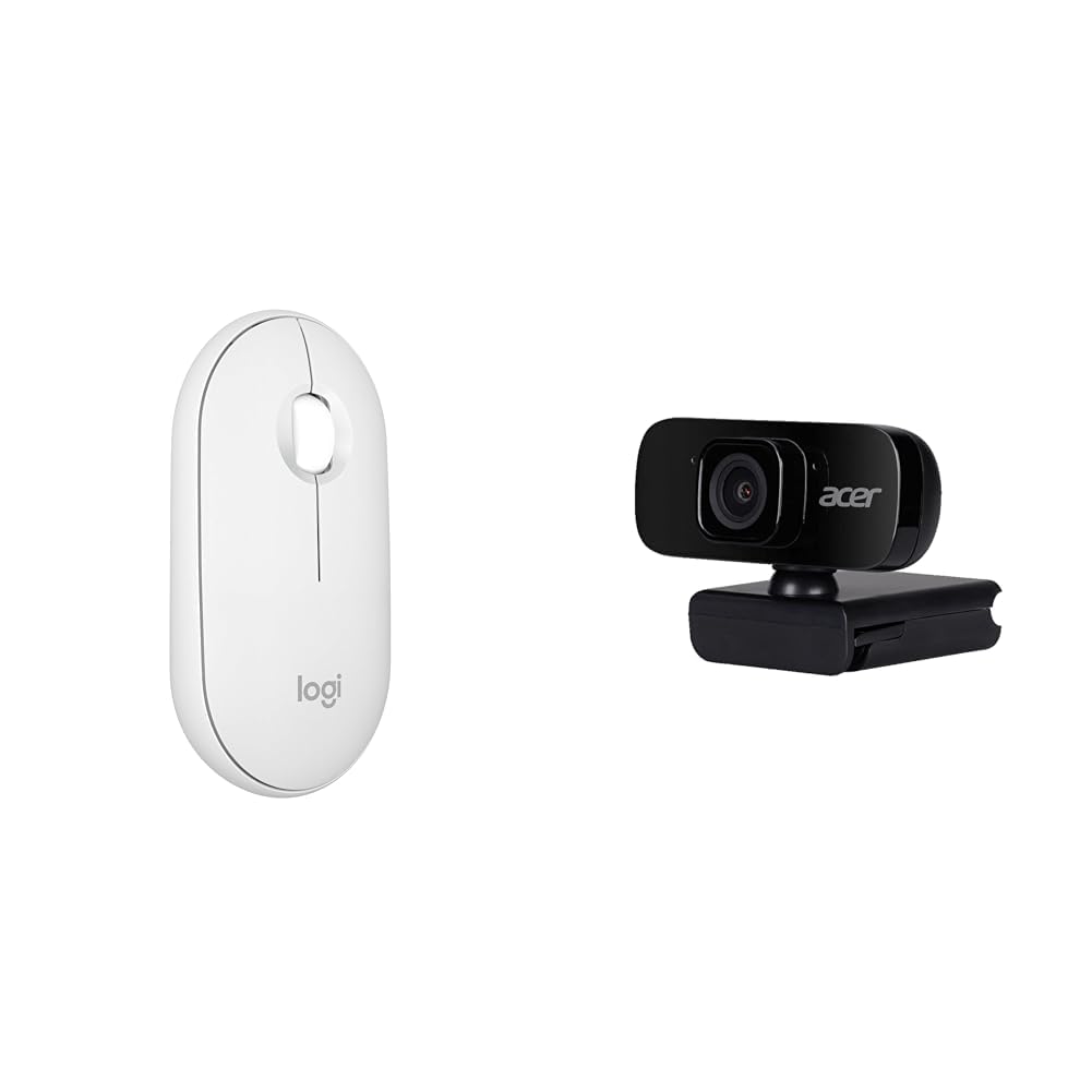 Combo Logitech Pebble Mouse 2 y cámara web Acer FHD para videollamadas claras 2