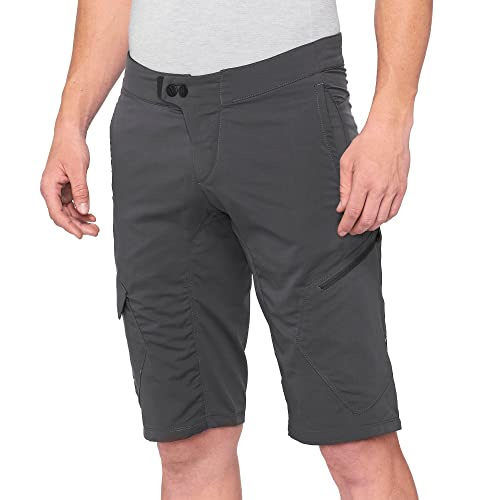 100 Percent RIDECAMP Shorts CHARCOAL-34 Pantalones Cortos, Negro, Estandar para Hombre