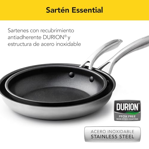 Miniatura 2 de Castey - Sartén Antiadherente Inox Essentials, Modelo Ea-S20, Color Plata, Tamaño 20 Cm, Acero Inoxidable Revestimiento Antiadherente, Apta Para Todas Las Cocinas, Recubrimiento Durión