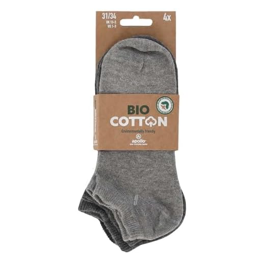 Lieblingsstrumpf24 8 Paar Bio Baumwolle Sneaker Socken Füsslinge Kinder Jungen Mädchen 98% Baumwolle Öko-Tex Standard 100 (31-34, Grautöne)