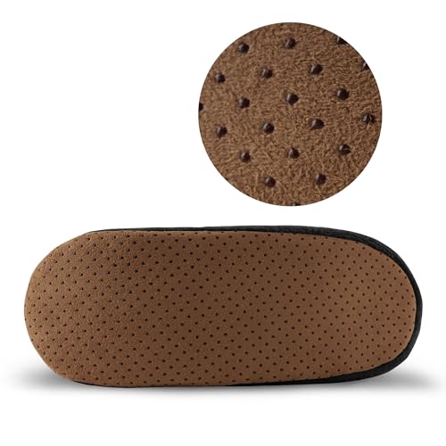 ELFJOY Mens Slipper Socks with Grippers Fuzzy House Slippers for Men Indoor Winter Warm Fleece Lined Sock Slippers4