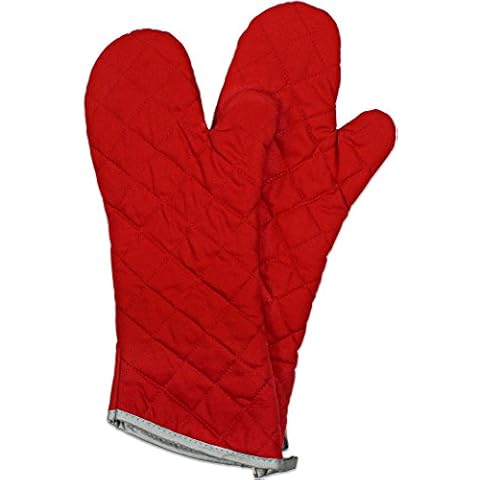 Nouvelle Legende Flame Retardant Oven Mitts, 17 Inches, Red, 2-Pack Cover